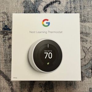 Google Nest Learning Thermostat - White with Black Display